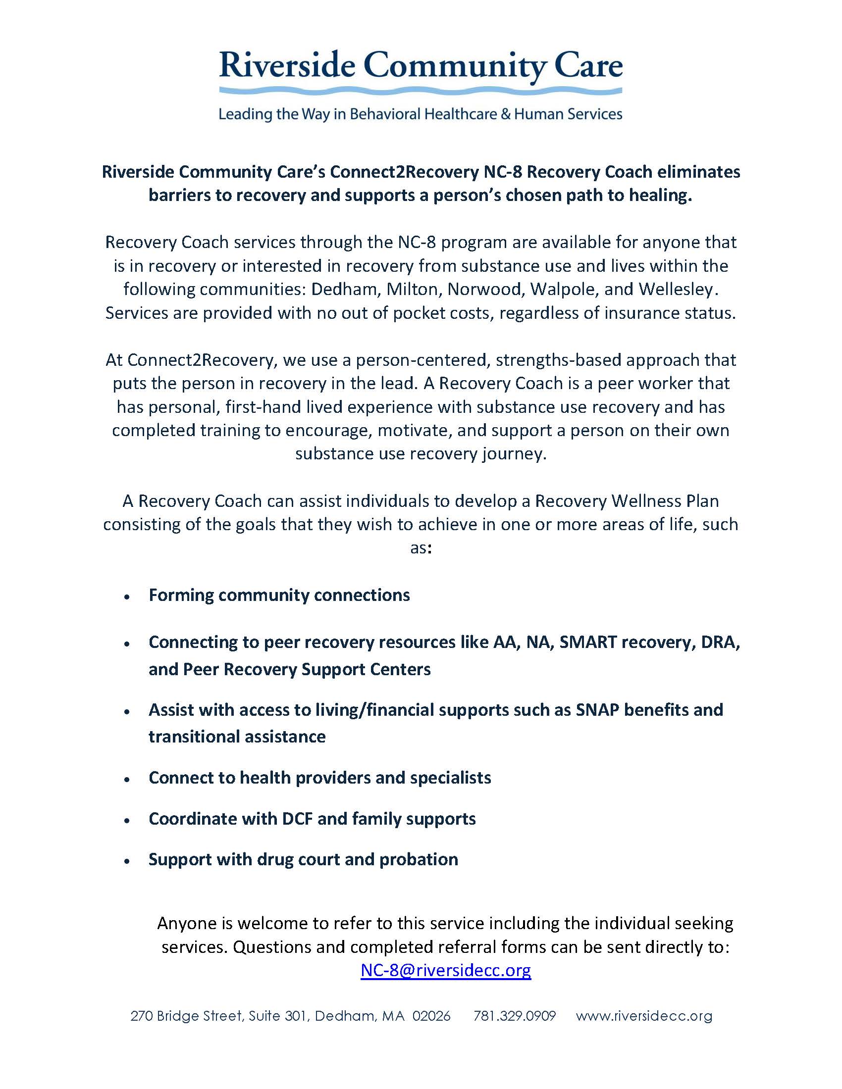 Riverside Recovery Services Flyer