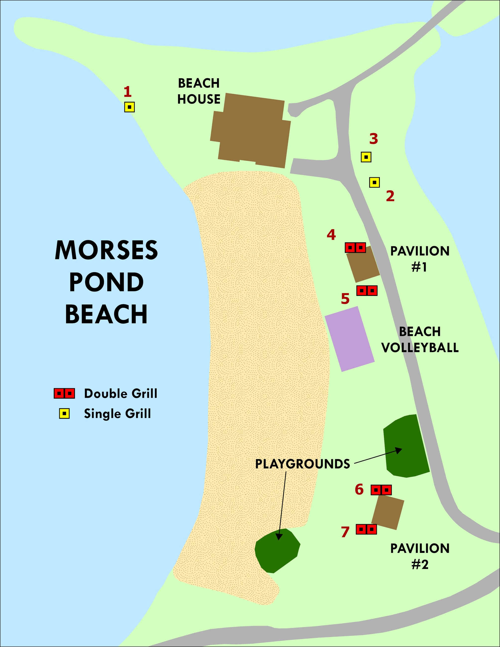 Morses Pond Beach Map