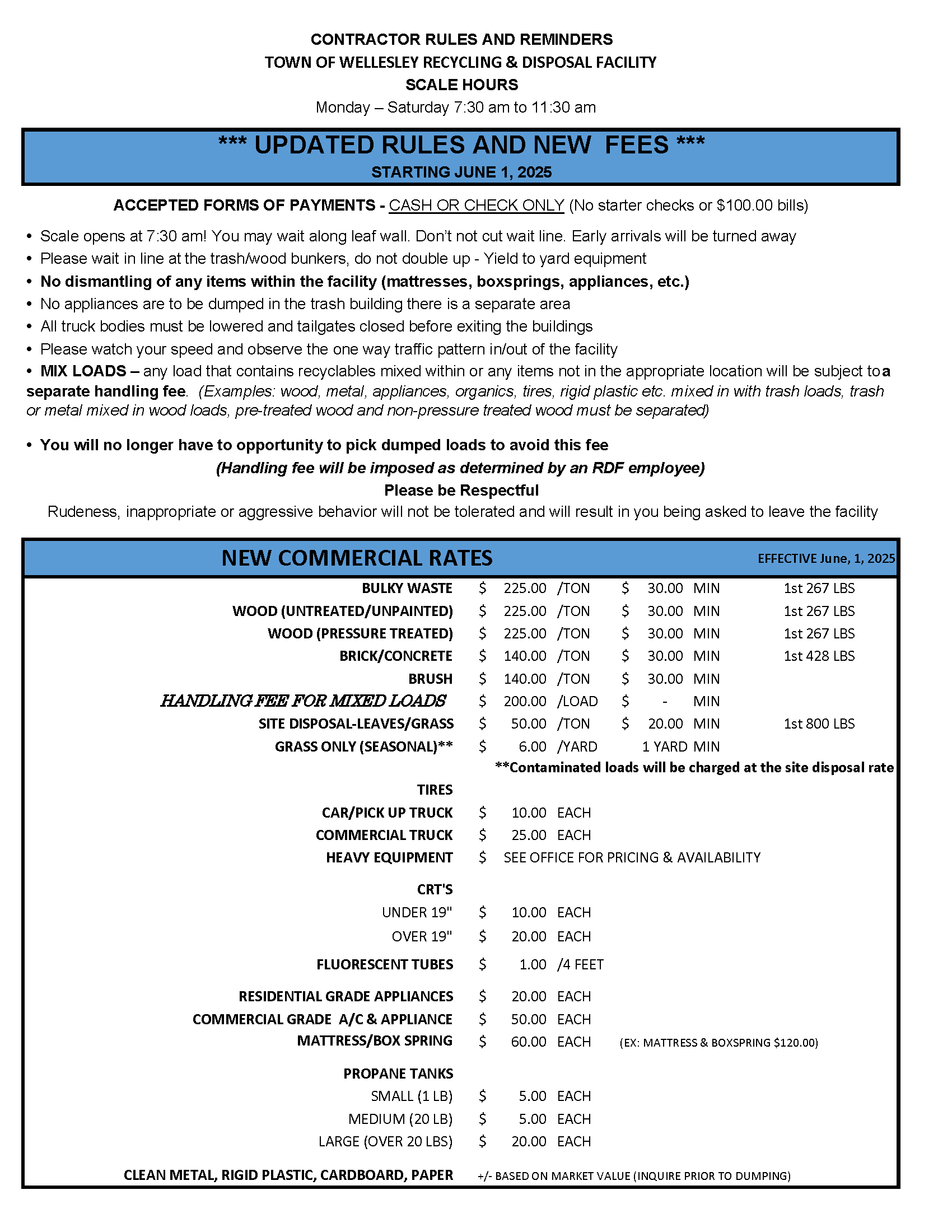 COMMERCIAL RATES 2025 FOR WEB