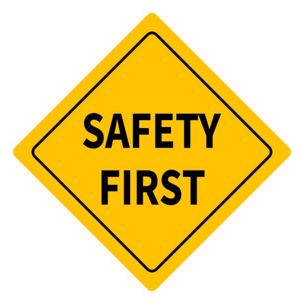 Safety First diamond road sign graphic