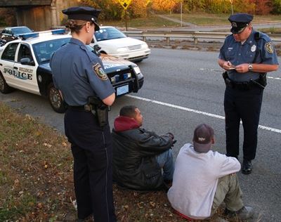Officer interview two defendants with warrants on Route 9.