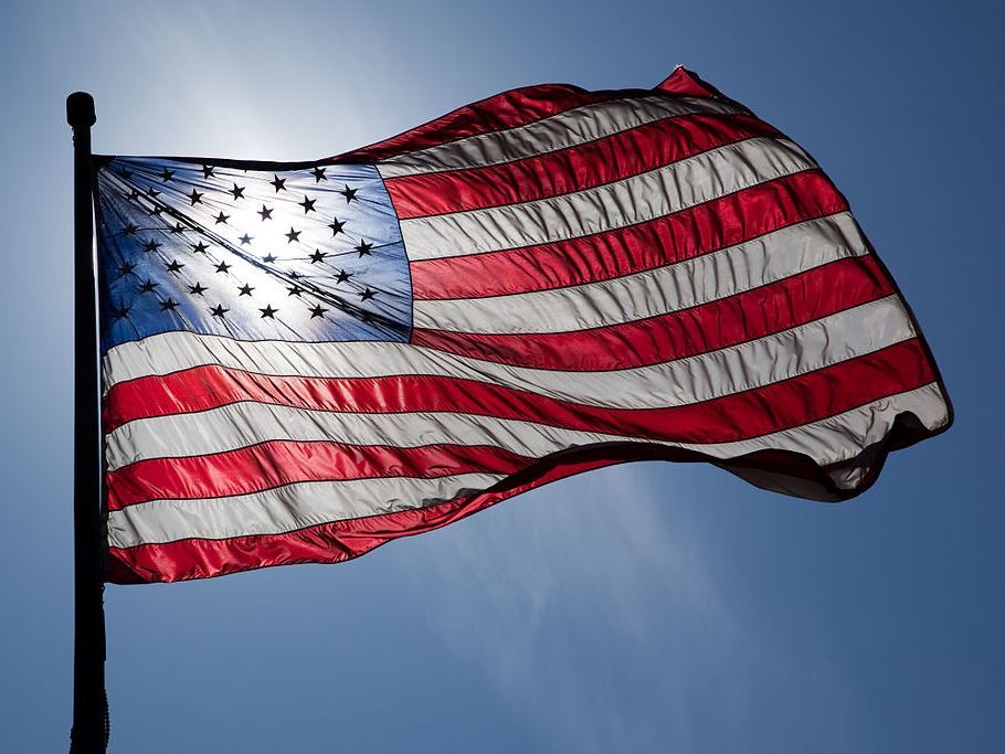 US Flag Backlit