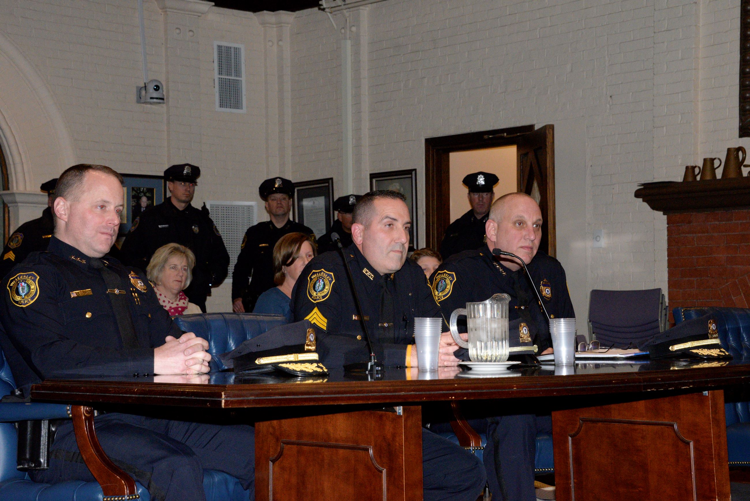 Lt. Renzella appears before the Board of Selectmen.