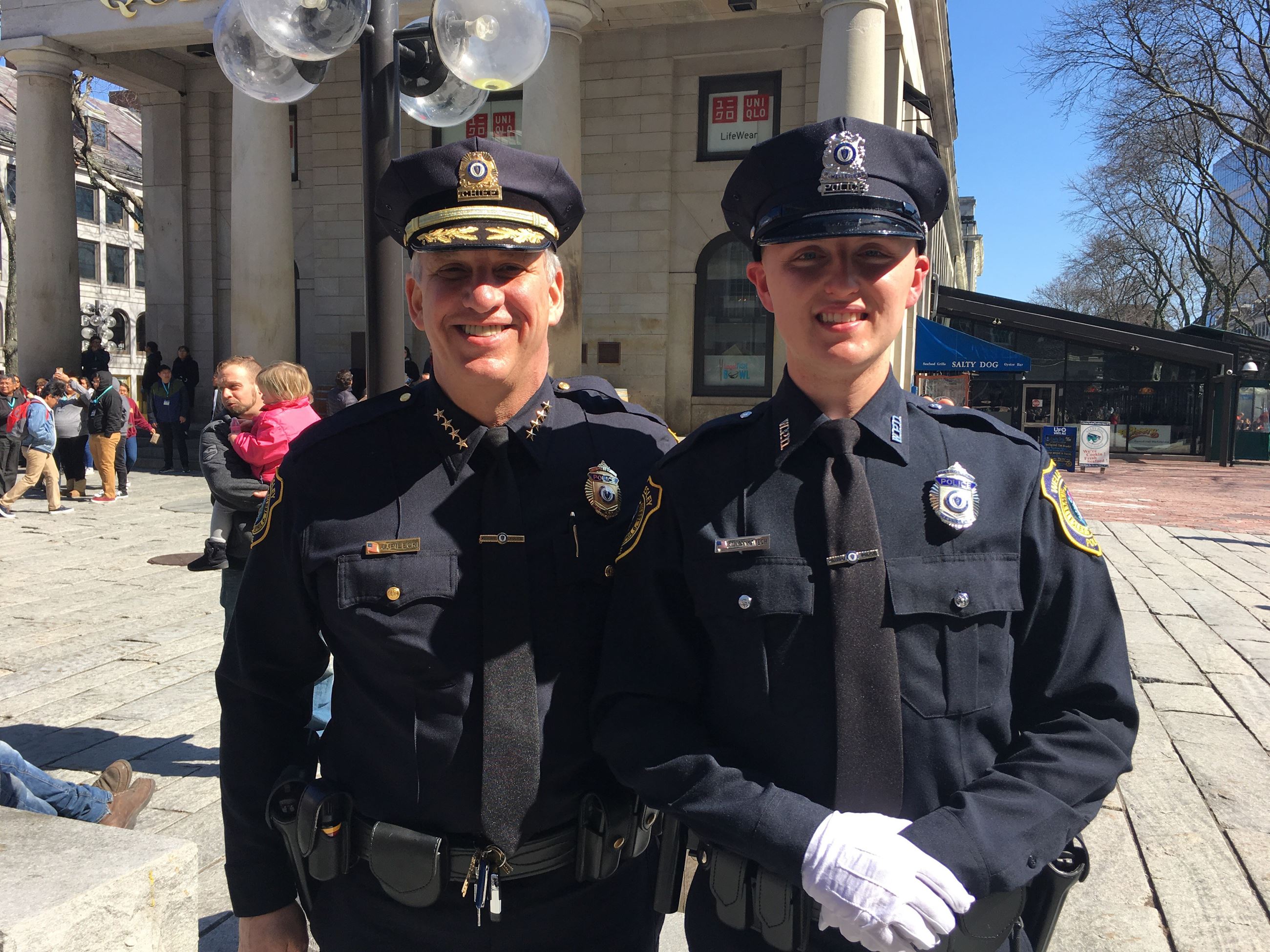 Chief Pilecki with Officer Mike Mankavech.