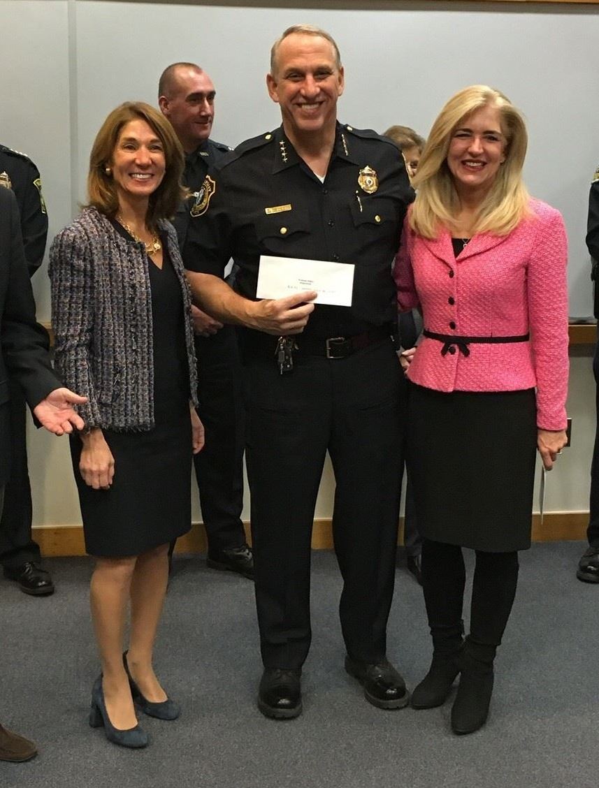 Chief Pilecki with Lt. Governor Karyn Polito and Jennifer Queally, Undersecretary for Law Enforcemen