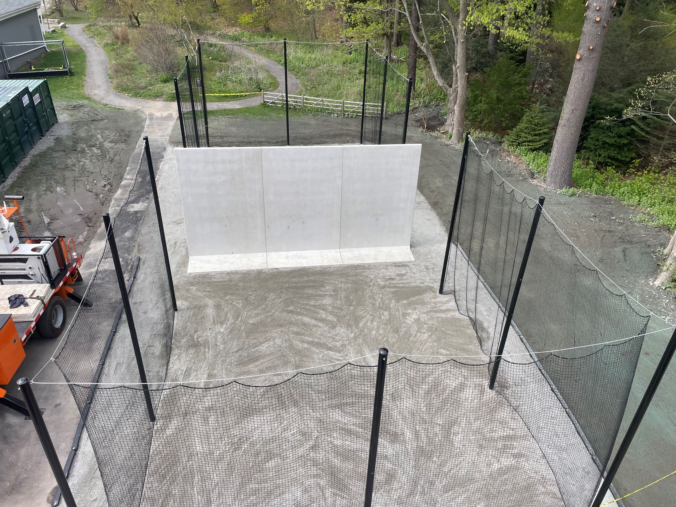 Lacrosse Practice Wall photo from bucket truck