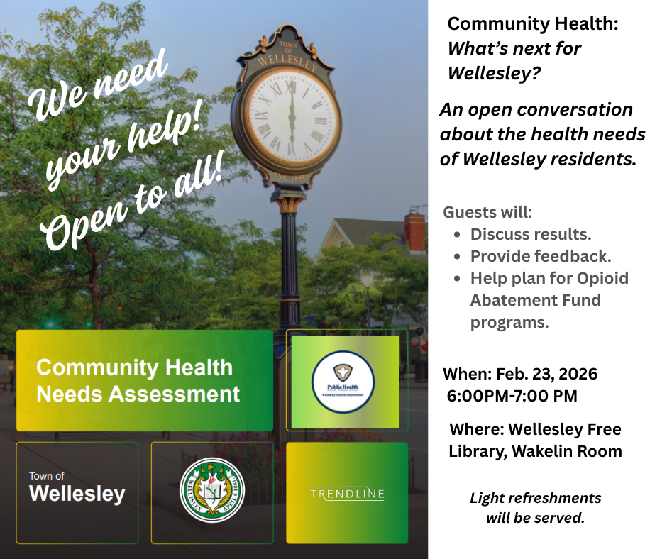 Community forum event to discuss our community health assessment. 2/23, 6:00 at the library. 
